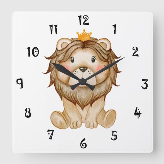 Horloge Carrée King Lion Face Wall Clock (Recto)