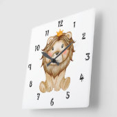 Horloge Carrée King Lion Face Wall Clock (Angle)