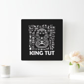 Horloge Carrée King tut pharaoh egyptian Hieroglyphic Alphabet (Maison)