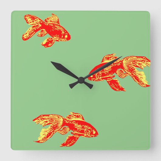 Horloge Carrée kingyo rouge (Recto)