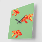 Horloge Carrée kingyo rouge (Angle)