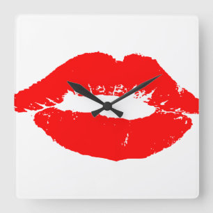 Horloge Carrée Kiss Lips Red Lipstick Losion Passion Valentine