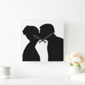 HORLOGE CARRÉE KISSING COUPLE (Maison)