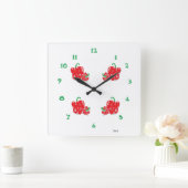 Horloge Carrée Kitchen Clock : Red Peppers (Maison)