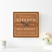 Horloge Carrée Kitchen - custom name - wall clock (Maison)