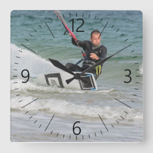 Horloge Carrée Kitesurf