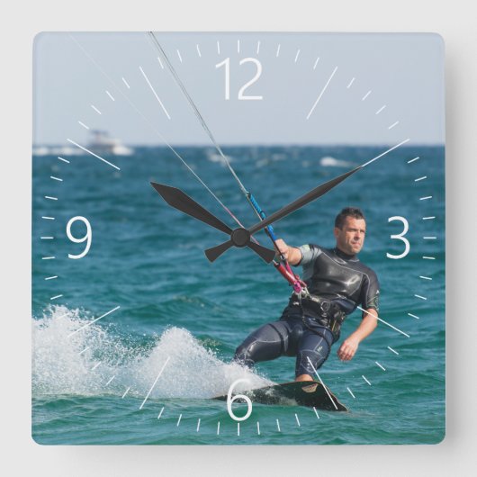 Horloge Carrée Kitesurf (Recto)