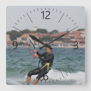 Horloge Carrée Kitesurfing