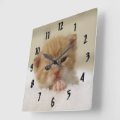 Horloge Carrée Kitten de Tiny (Angle)