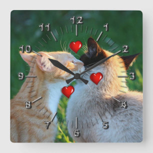 Horloge Carrée Kitty love