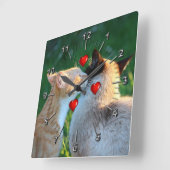 Horloge Carrée Kitty love (Angle)