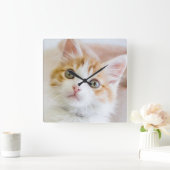 Horloge Carrée Kitty observé par bleu doux (Maison)