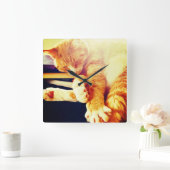 Horloge Carrée Kitty Time (Maison)