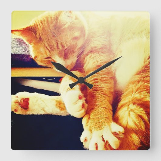 Horloge Carrée Kitty Time (Recto)