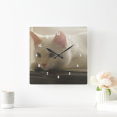 Horloge Carrée Kitty Wall Clock (Maison)