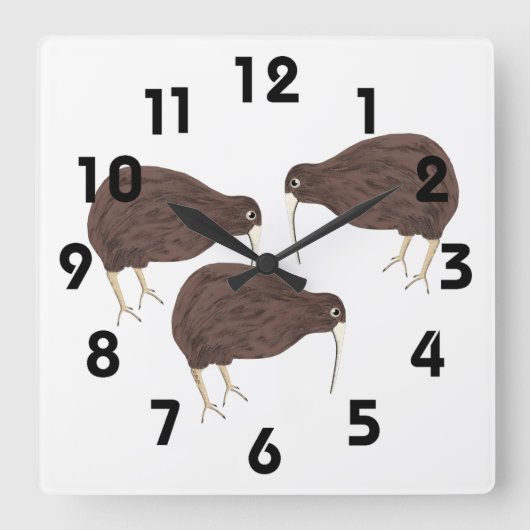 Horloge Carrée Kiwi Clock (Recto)