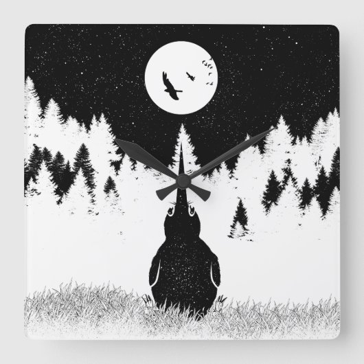 Horloge Carrée Kiwi Flightless (Recto)