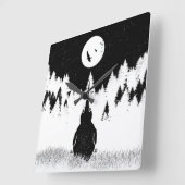 Horloge Carrée Kiwi Flightless (Angle)