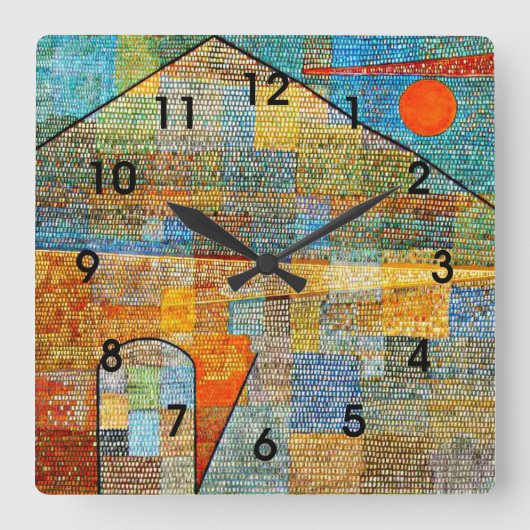 Horloge Carrée Klee - Ad Parnassus, oeuvre d'art Paul Klee (Recto)