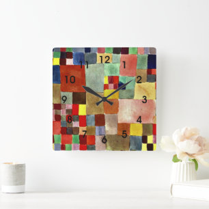Horloge Carrée Klee - Flore sur Sable