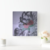Horloge Carrée klok print van tattoo ontwerp btje (Maison)