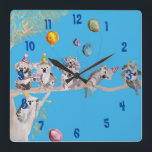 Horloge Carrée Koala Watercolor art Blue Childs Nursery Clock<br><div class="desc">Koala Watercolor Art Blue Childs Nursery Clock. Designed from my original watercolour art.</div>