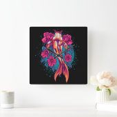 Horloge Carrée Koi Fish (Maison)