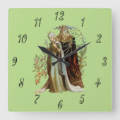 Horloge Carrée La beauté et la bête (Recto)