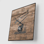 Horloge Carrée La chasse à la dinde dans la prairie de Grassy (Angle)