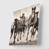 Horloge Carrée La chasse I (Angle)