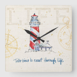 Horloge Carrée La citation côtière   prennent du temps de march