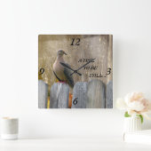 Horloge Carrée La colombe intemporelle ! (Maison)