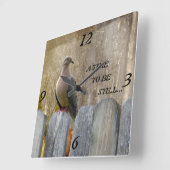 Horloge Carrée La colombe intemporelle ! (Angle)