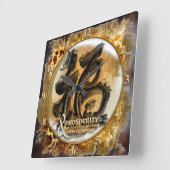 Horloge Carrée LA CONNEXION DE PROSPÉRITÉ : Art de Fengshui (Angle)