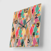 Horloge Carrée La courtepointe Boho Crazy (Angle)