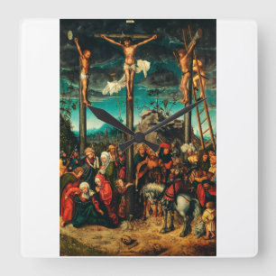 Horloge Carrée La Crucifixion par Lucas Cranach l'Ancien