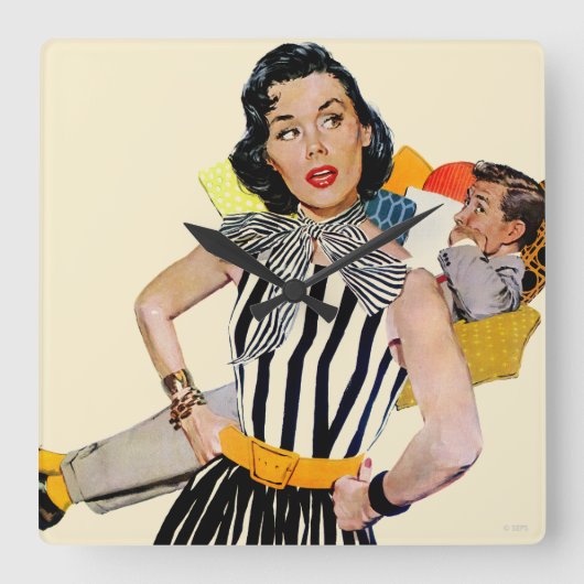 Horloge Carrée La Dame A Été Insultée (Recto)