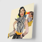 Horloge Carrée La Dame A Été Insultée (Angle)