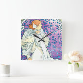 Horloge Carrée La Dame des Camelias, Alphonse Mucha (Maison)