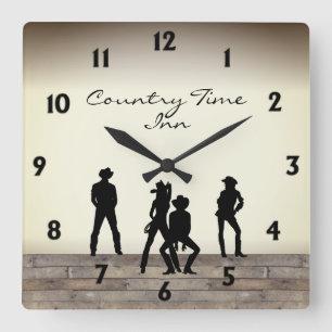 Horloge Carrée La danse occidentale sauvage