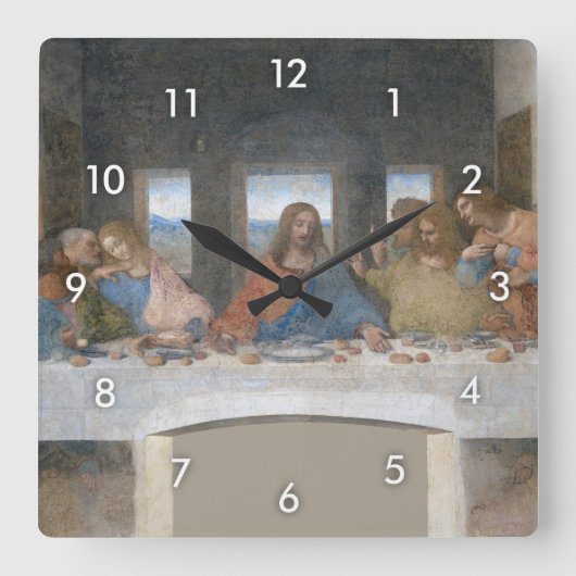 Horloge Carrée La Dernière Cène, Léonard de Vinci (Recto)