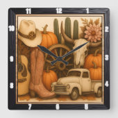 Horloge Carrée La ferme de rodéo de l'Ouest (Recto)