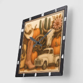 Horloge Carrée La ferme de rodéo de l'Ouest (Angle)