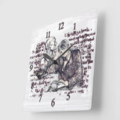 Horloge Carrée La fille lisant un livre (Angle)