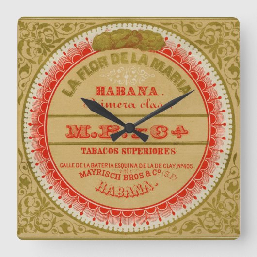Horloge Carrée La Flor De La Maria (Recto)