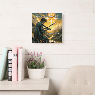 Horloge Carrée La foi fait confiance au plan de Dieu. Proverbes 3