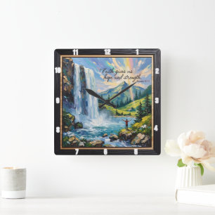 Horloge Carrée La foi nous donne espoir et force. Romains 15:13