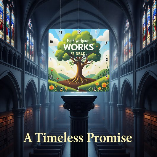 Horloge Carrée La foi sans travail est morte