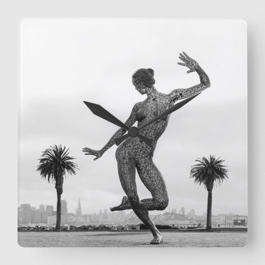 Horloge Carrée La force d'une femme (Recto)