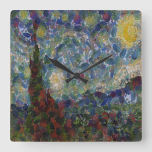 Horloge Carrée La Gourde Nuit Starry Beaux Art Spoof